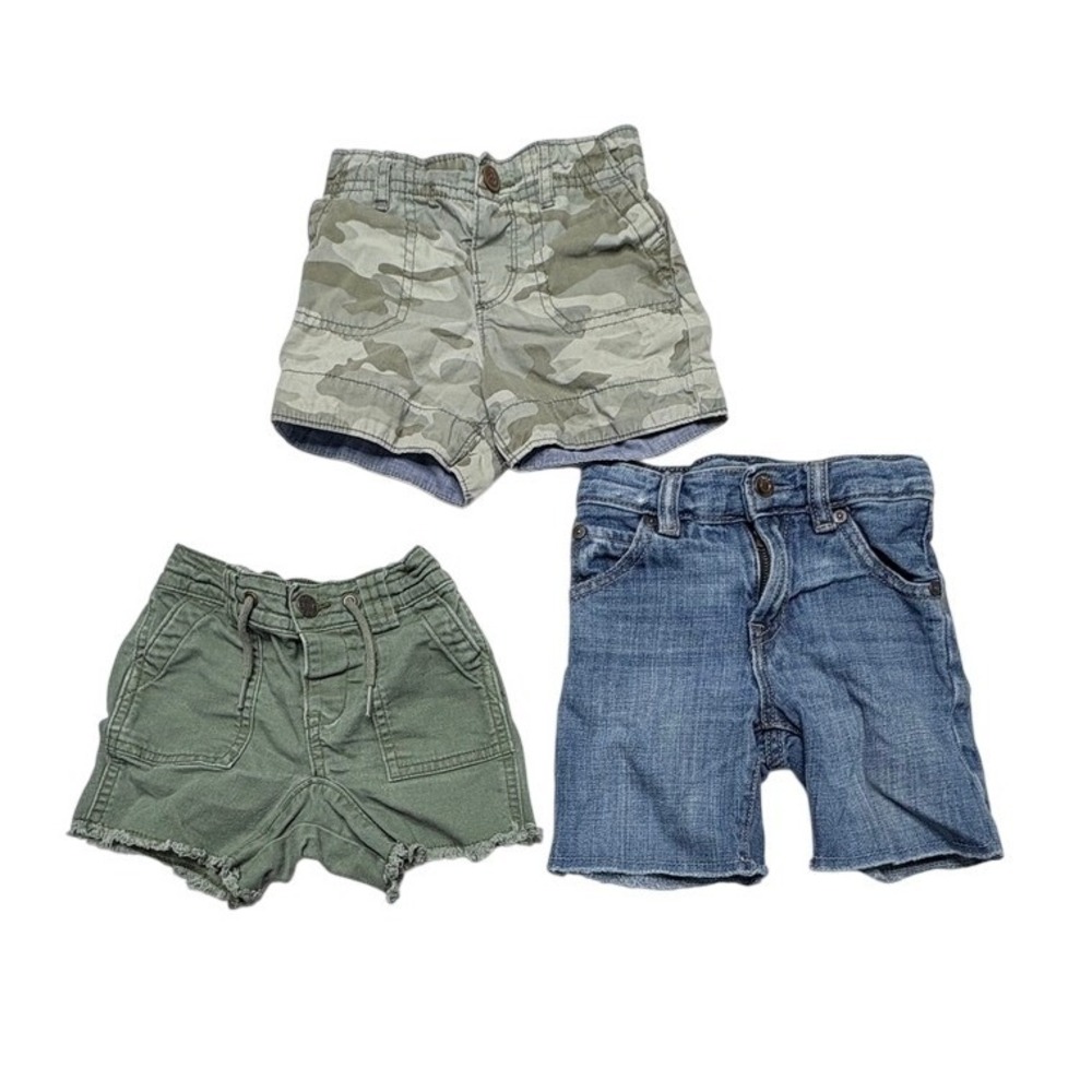 Baby Gap Boys Shorts 18-24 Months Camouflage Green Denim Jean Casual Toddler Set
